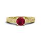 1 - Kaelan 6.00 mm Round Ruby Solitaire Engagement Ring 