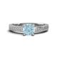 1 - Kaelan 6.50 mm Round Aquamarine Solitaire Engagement Ring 