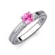 3 - Kaelan 6.00 mm Round Lab Created Pink Sapphire Solitaire Engagement Ring 