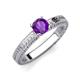 3 - Kaelan 6.50 mm Round Amethyst Solitaire Engagement Ring 