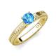 3 - Kaelan 6.50 mm Round Blue Topaz Solitaire Engagement Ring 