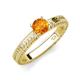 3 - Kaelan 6.50 mm Round Citrine Solitaire Engagement Ring 