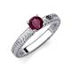 3 - Kaelan 6.50 mm Round Rhodolite Garnet Solitaire Engagement Ring 