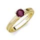 3 - Kaelan 6.50 mm Round Rhodolite Garnet Solitaire Engagement Ring 