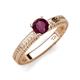 3 - Kaelan 6.50 mm Round Rhodolite Garnet Solitaire Engagement Ring 