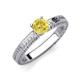 3 - Kaelan 6.00 mm Round Lab Created Yellow Sapphire Solitaire Engagement Ring 