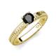 3 - Kaelan 6.00 mm Round Black Diamond Solitaire Engagement Ring 