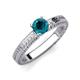 3 - Kaelan 6.00 mm Round Blue Diamond Solitaire Engagement Ring 