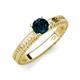 3 - Kaelan 6.50 mm Round London Blue Topaz Solitaire Engagement Ring 