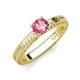 3 - Kaelan 6.50 mm Round Pink Tourmaline Solitaire Engagement Ring 