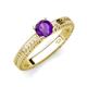 3 - Kaelan 6.50 mm Round Amethyst Solitaire Engagement Ring 