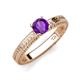 3 - Kaelan 6.50 mm Round Amethyst Solitaire Engagement Ring 