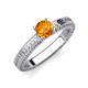 3 - Kaelan 6.50 mm Round Citrine Solitaire Engagement Ring 