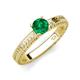 3 - Kaelan 6.00 mm Round Emerald Solitaire Engagement Ring 