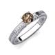 3 - Kaelan 6.50 mm Round Smoky Quartz Solitaire Engagement Ring 