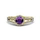 3 - Aylin Amethyst and Diamond Halo Engagement Ring 