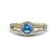3 - Aylin Blue Topaz and Diamond Halo Engagement Ring 