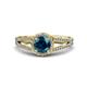 3 - Aylin Blue and White Diamond Halo Engagement Ring 