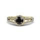 3 - Aylin Black and White Diamond Halo Engagement Ring 