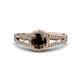 3 - Aylin Smoky Quartz and Diamond Halo Engagement Ring 