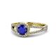 1 - Aylin Blue Sapphire and Diamond Halo Engagement Ring 