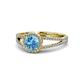 1 - Aylin Blue Topaz and Diamond Halo Engagement Ring 