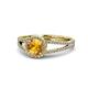1 - Aylin Citrine and Diamond Halo Engagement Ring 