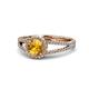 1 - Aylin Citrine and Diamond Halo Engagement Ring 