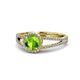 1 - Aylin Peridot and Diamond Halo Engagement Ring 
