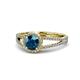 1 - Aylin Blue and White Diamond Halo Engagement Ring 