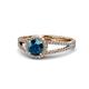 1 - Aylin Blue and White Diamond Halo Engagement Ring 