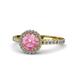 1 - Abeni 1.25 ctw (6.50 mm) Round Pink Tourmaline and Diamond Halo Engagement Ring   