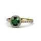 1 - Abeni 1.10 ctw (6.00 mm) Round Emerald and Diamond Halo Engagement Ring 