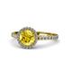 1 - Abeni 1.33 ctw (6.00 mm) Round Yellow Sapphire and Diamond Halo Engagement Ring 