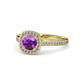 1 - Hain Amethyst and Diamond Halo Engagement Ring 