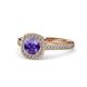 1 - Hain Iolite and Diamond Halo Engagement Ring 