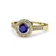 1 - Ara Blue Sapphire and Diamond Halo Engagement Ring 