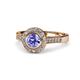 1 - Ara Tanzanite and Diamond Halo Engagement Ring 