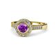 1 - Ara Amethyst and Diamond Halo Engagement Ring 