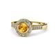 1 - Ara Citrine and Diamond Halo Engagement Ring 