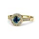 1 - Ara Blue and White Diamond Halo Engagement Ring 