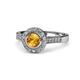 1 - Ara Citrine and Diamond Halo Engagement Ring 