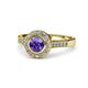 1 - Ara Iolite and Diamond Halo Engagement Ring 