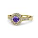 1 - Ara Iolite and Diamond Halo Engagement Ring 