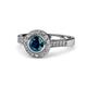 1 - Ara Blue and White Diamond Halo Engagement Ring 