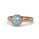 1 - Nora Aquamarine and Diamond Halo Engagement Ring 