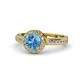 1 - Nora Blue Topaz and Diamond Halo Engagement Ring 