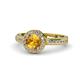 1 - Nora Citrine and Diamond Halo Engagement Ring 