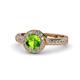 1 - Nora Peridot and Diamond Halo Engagement Ring 