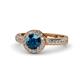 1 - Nora Blue and White Diamond Halo Engagement Ring 